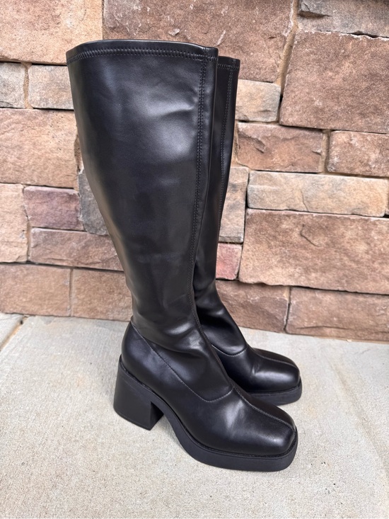 wild fable Shoes - Wild Fable Azzahya Stretch Platform Tall Boots Chunky Block Heel Square Toe Y2K